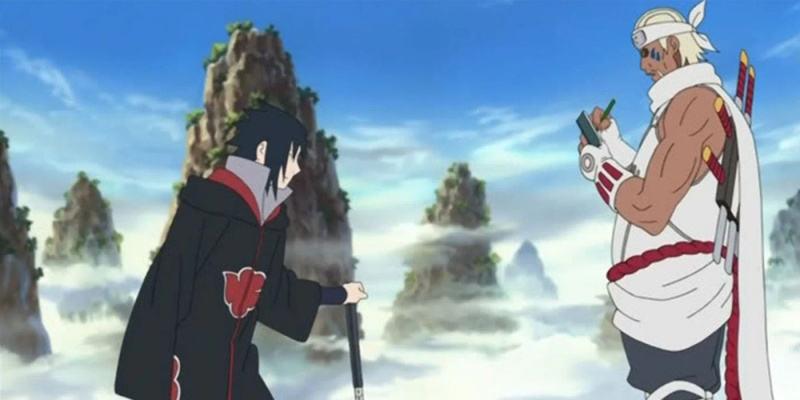   Sasuke versus Killer Bee Narutos.