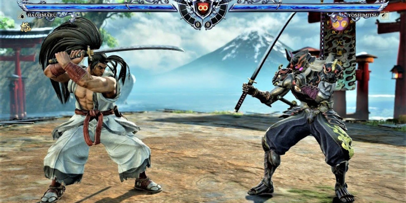 Haohmaru vastamisi Yoshimitsuga Soulcalibur VI-s