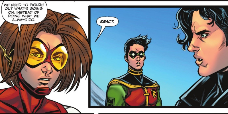 Impuls działa bardziej jak przywódca Young Justice niż Robin