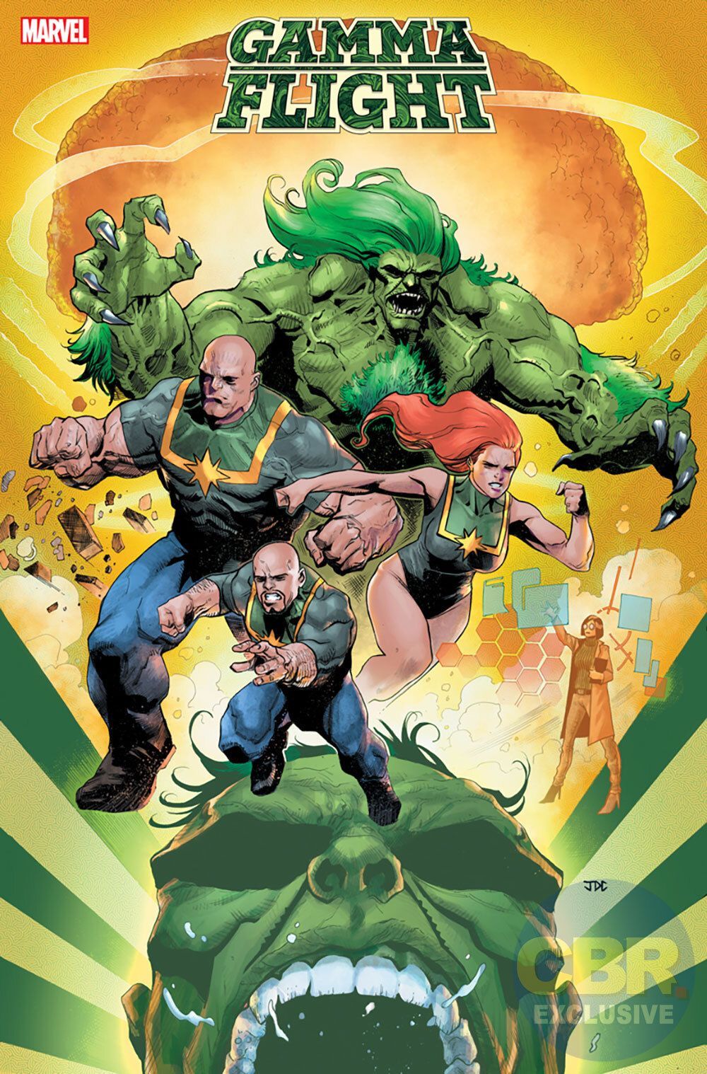Gamma Flight Variant Cover skickar Hulks Explosive Allies on the Run (Exclusive)