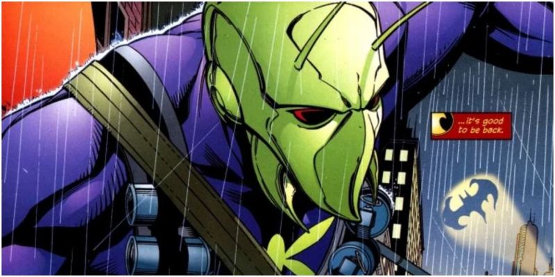   Комикс панел с участието на Killer Moth, повтарящ се злодей на Батман.