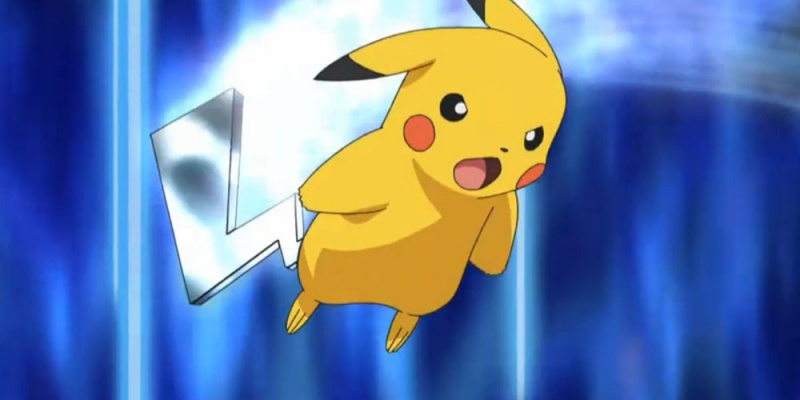 Pikachu używa żelaznego ogona w bitwie Pokemonów