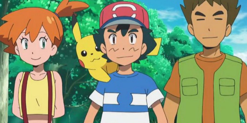Misty, Ash i Brock w Pokémonach.