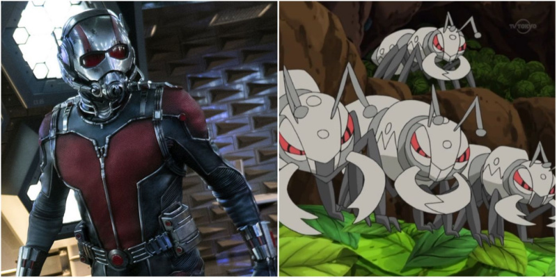   MCU की विभाजित छवि's Ant-Man and Durant from Pokemon
