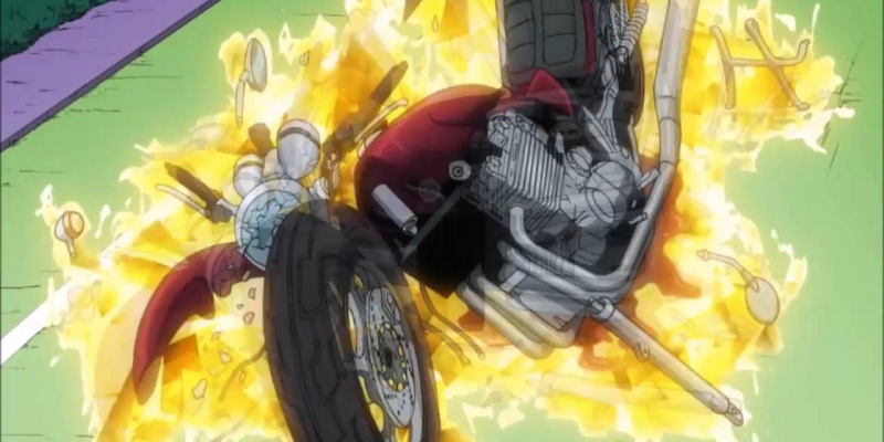   اینیمی جوجو's Bizarre Adventure Diamond Is Unbreakable Crazy Diamond Motorcycle
