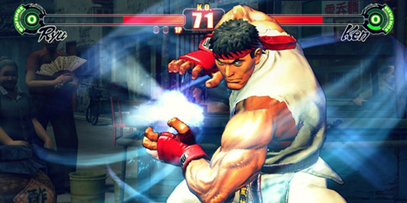   Ryu laadib Hakoukenit vanilje Street Fighter IV-s