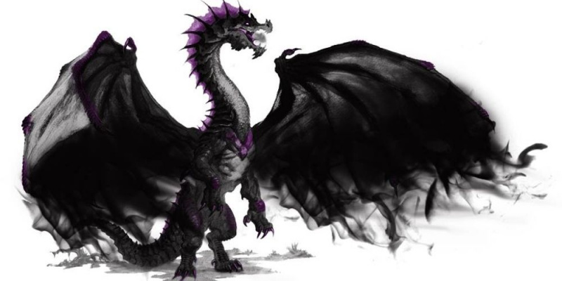   Un dragon din umbră insubstial în Dungeons & Dragons 5e