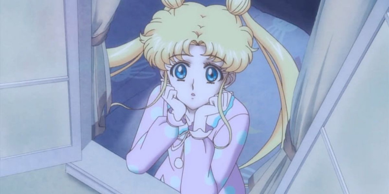   Usagi vaatab oma aknast välja (Sailor Moon [Crystal], 2014)