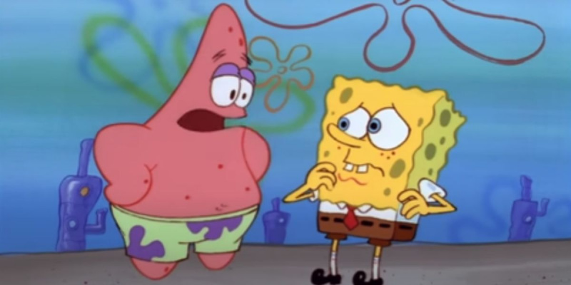 Patrick se svađa sa Spužva Bobom.