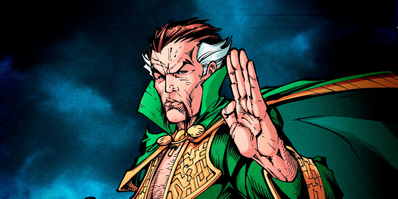   Et bilde av DC Comics' Ra's Al Ghul getting ready for a fight