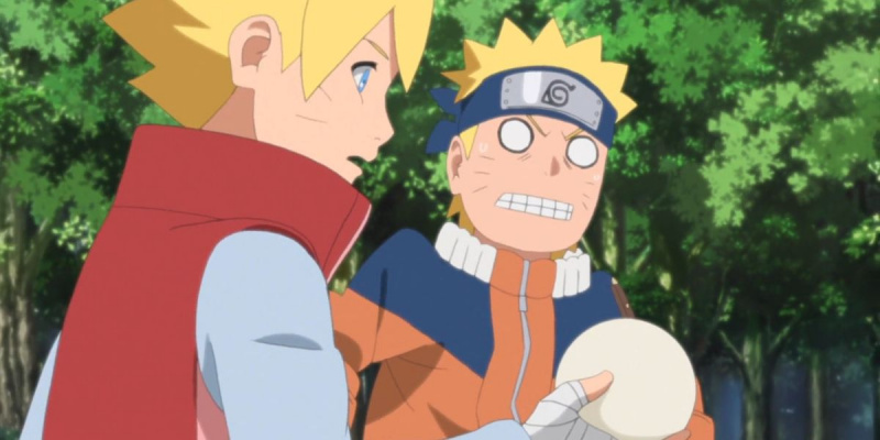   Boruto și tânărul Naruto din Boruto.