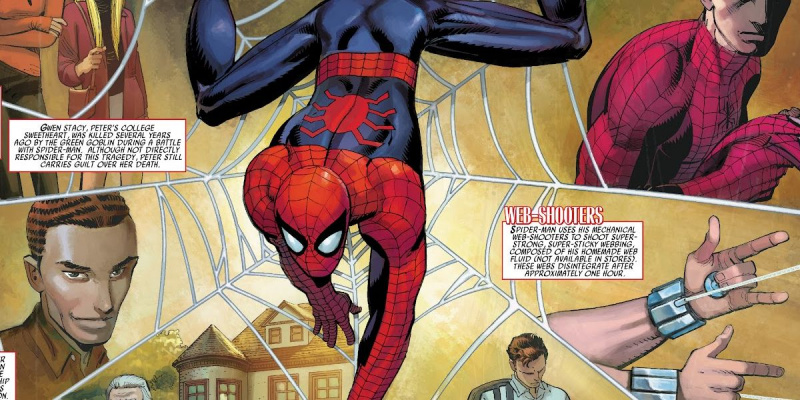   Spider-Man Menakjubkan merangkak di jaring di Hari Baru