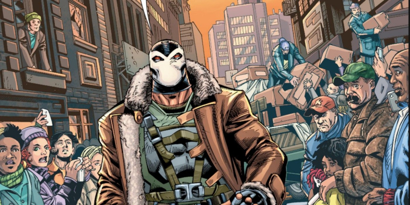 Bane'as vaikšto per miestą filme „Forever Evil Aftermath“.