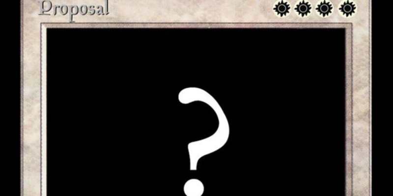 Magic: The Gathering δημιουργός's customized proposal card.