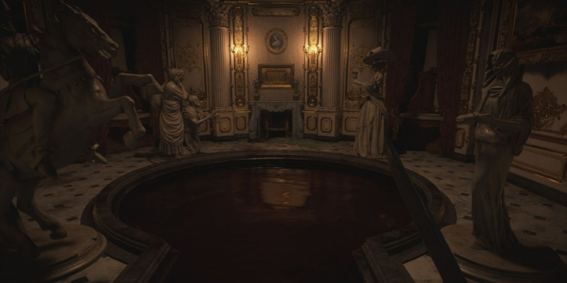   Resident Evil Village Blood Bath Puzzle, een groot zwembad in de grond