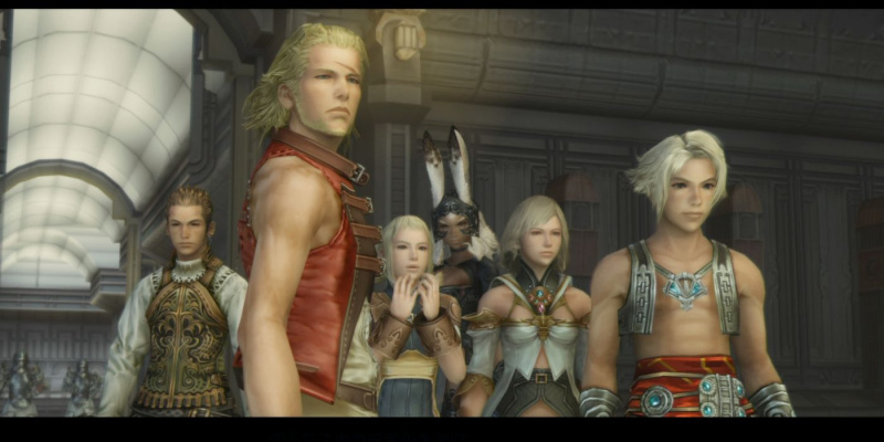   Baltheir, Basch, Penelo, Fran, Ashe ja Vaan filmis Final Fantasy XII