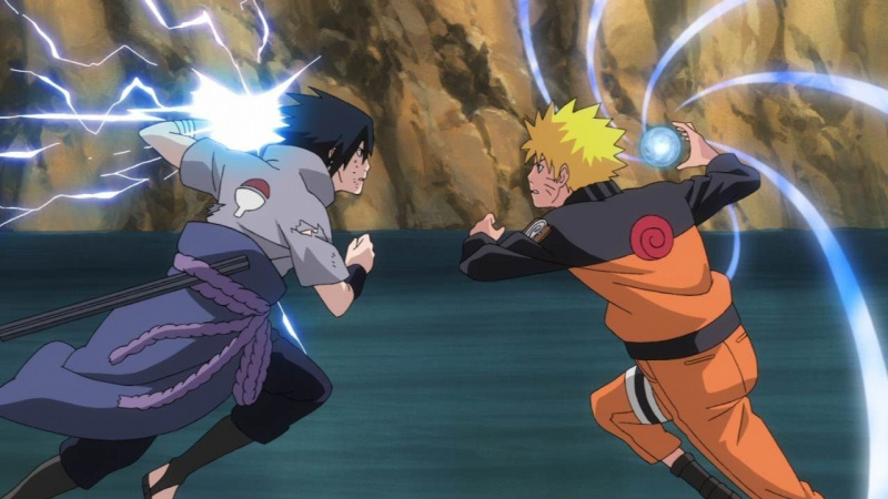   Naruto og Sasuke støder sammen i Final Valley i Naruto.