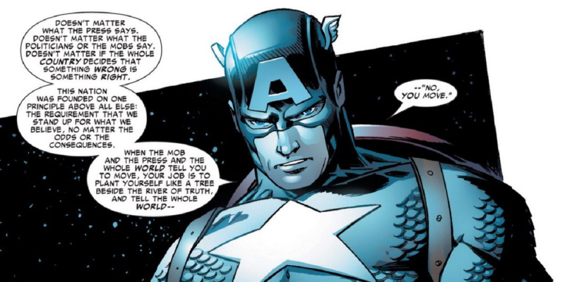   Captain America donnant le