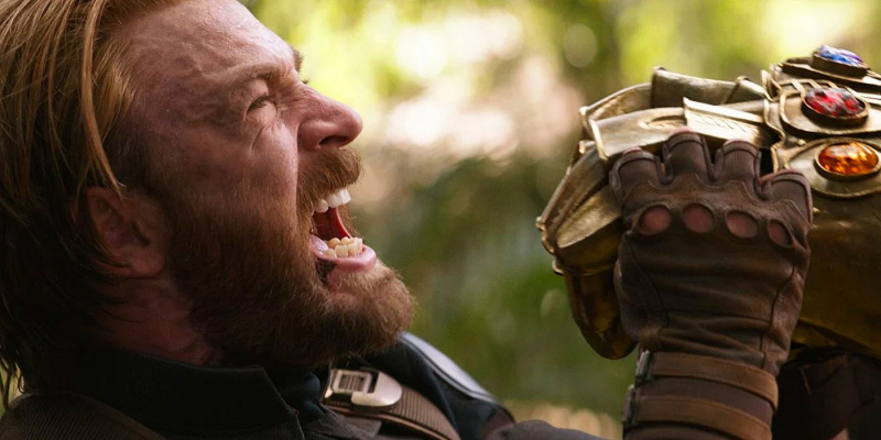   Captain America contre Thanos dans Infinity War