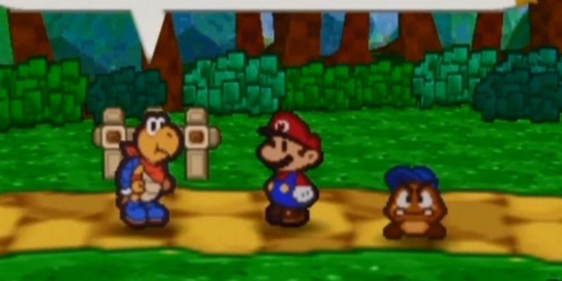   Bombette Talking To Kooper and Mario στο Paper Mario