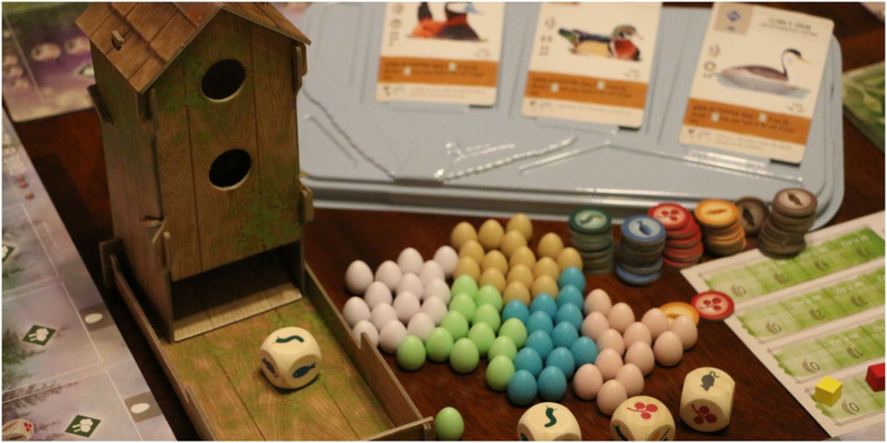   گیم ونگ اسپین کے لیے کئی عناصر ترتیب دیے گئے ہیں، بشمول ڈائس، کارڈز، اور انڈے کے چھوٹے چھوٹے۔