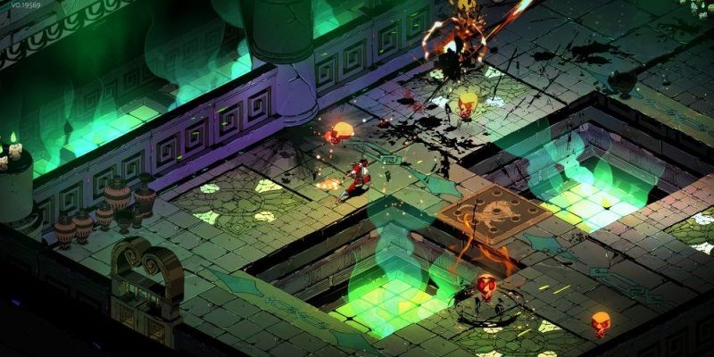 Zagreus chạy qua một khu vực có kẻ thù trong trò chơi Hades