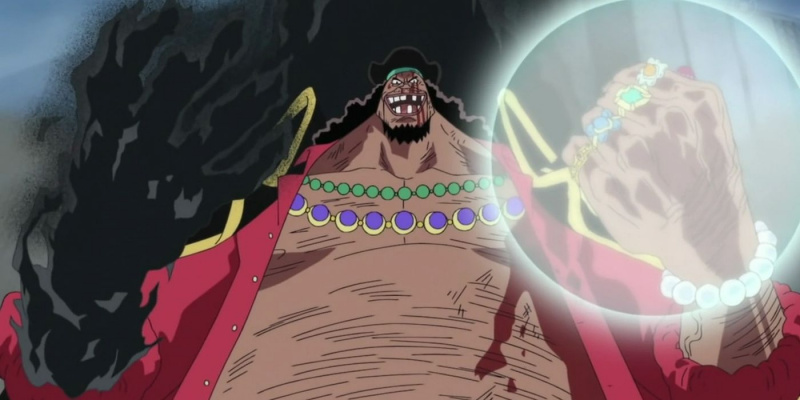   Janggut Hitam memegang dua Buah Syaitan dalam One Piece.
