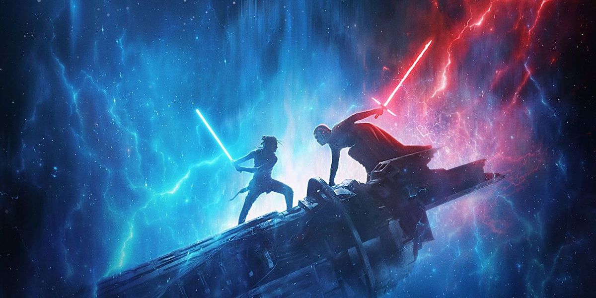 Star Wars: The Rise of Skywalker Poster visar de ljusa och mörka sidorna