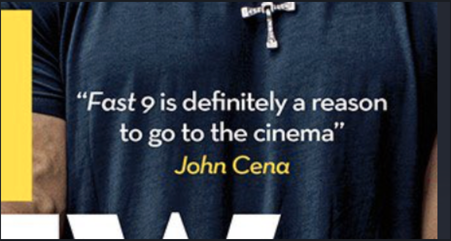 John Cena는 F9이 극장으로 돌아와 볼 가치가 있다고 말합니다.
