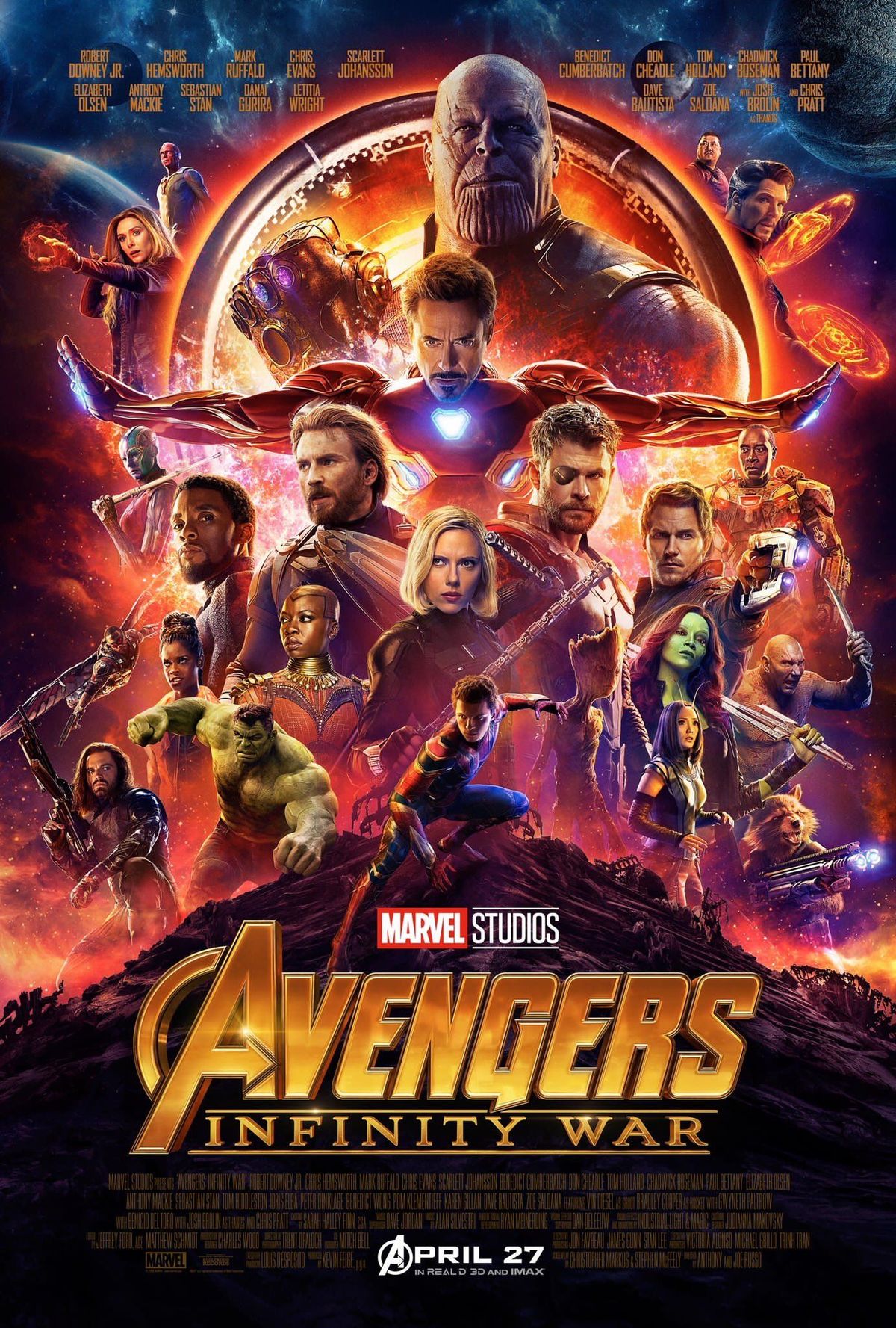 La Marvel assembla un fantastico poster in movimento di Avengers: Infinity War