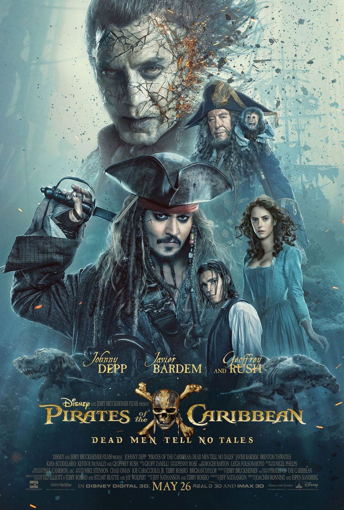 LOOK: Pôster de Piratas do Caribe reúne a tripulação marítima de Jack Sparrow