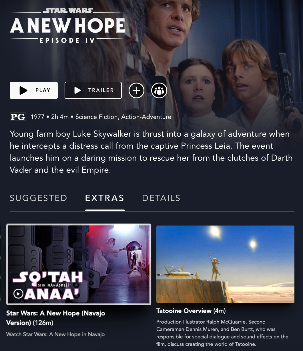 Disney + afegeix Star Wars: A New Hope Navajo Translation