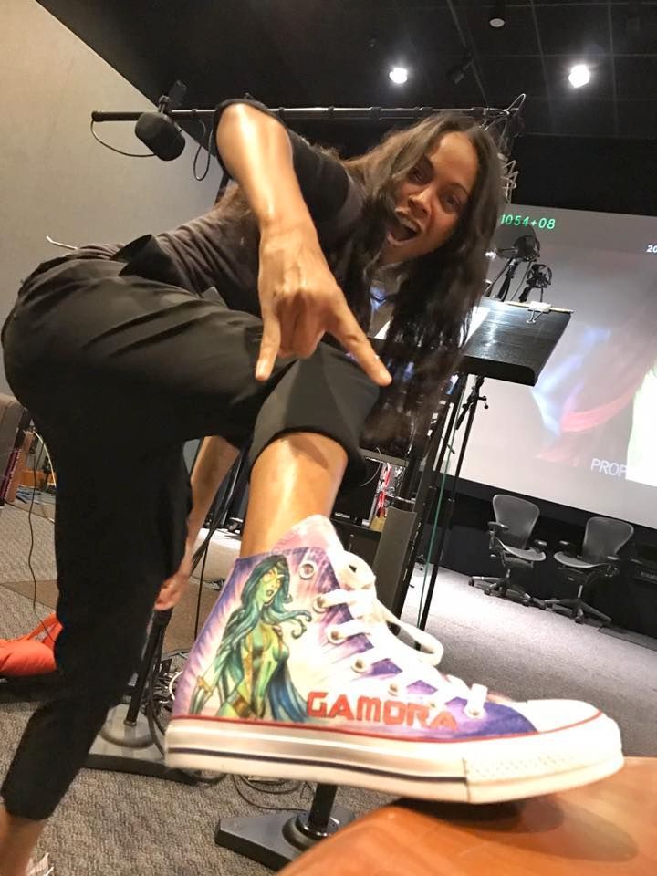 Suriin Ang Kickass Gamora Shoes Michael Rooker Gave Zoe Saldana