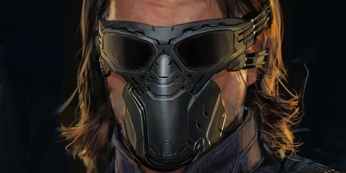 Konceptna umetnost Winter Soldier prikazuje zavrnjeno obliko maske - in draži zelo drugačno kibernetsko roko