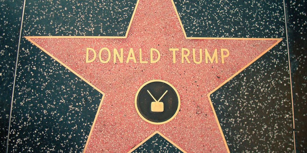 Holivudas barikādes, aptver Donalda Trampa Slavas alejas zvaigzni