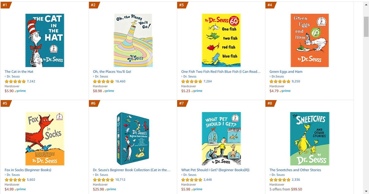 Dr. Seuss na vrhu liste Amazon-ovih bestselera nakon što izdavač povuče rasističke knjige