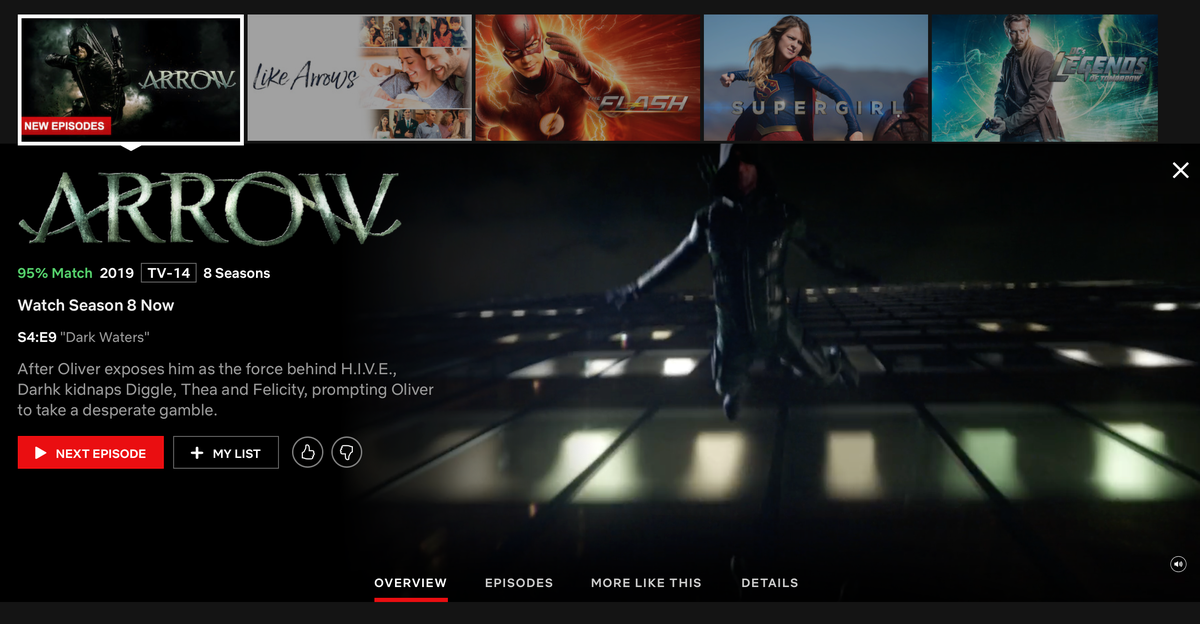 يتم بث الموسم الأخير من Arrow بالفعل على Netflix