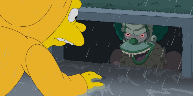 Simpsons는 Krusty를 Pennywise로 바꾸고 있습니다 - 그러나 만화는 그것을 압도합니다.