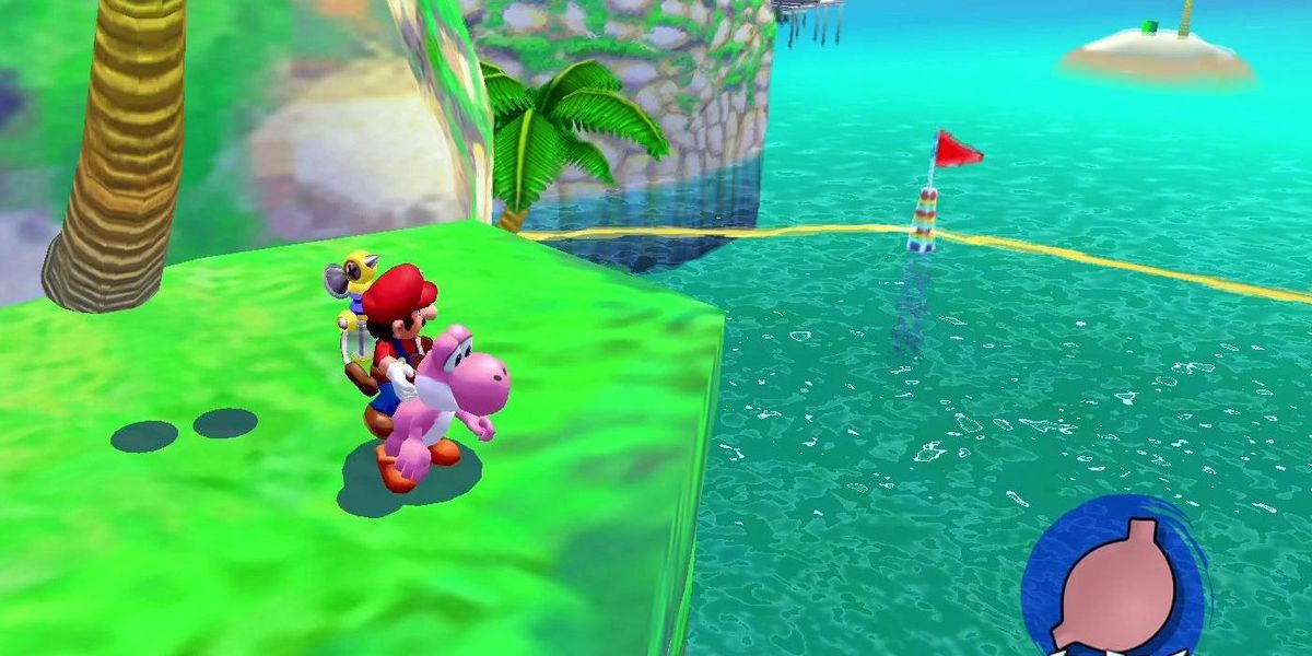 อาร์ตเวิร์คอย่างเป็นทางการของ Super Mario Sunshine มี Yoshi . ที่เกือบตาย
