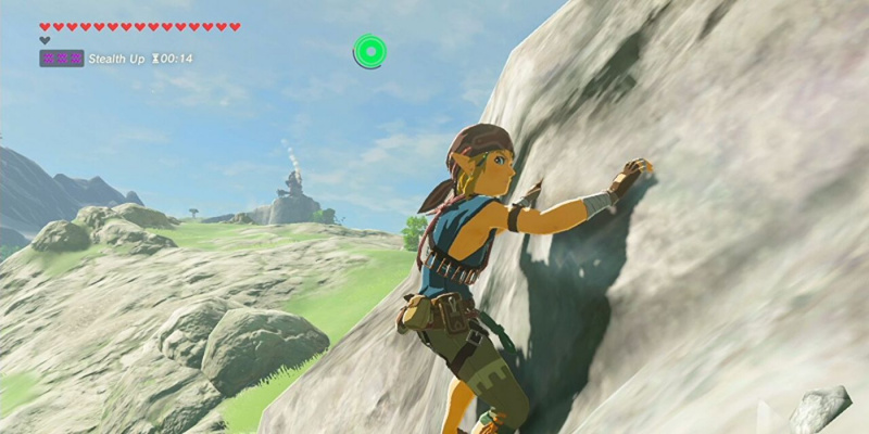  The Legend of Zelda Breath of the Wild Link usando equipamento de escalada